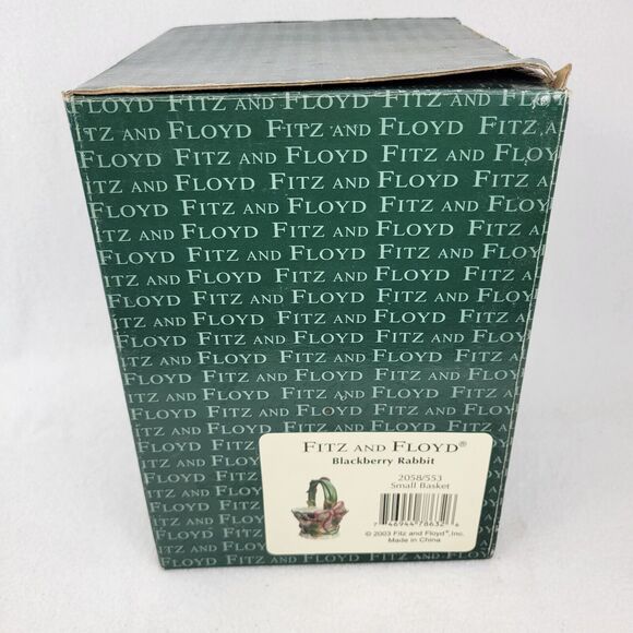 Fitz and Floyd Blackberry Rabbit Small Basket 2058/553 Vintage Retired 2003 - Picture 11 of 13
